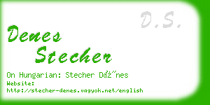 denes stecher business card